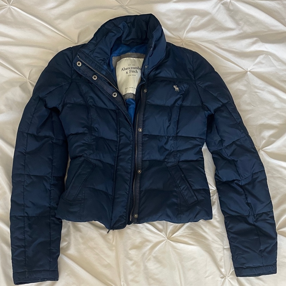Abercrombie & Fitch Women’s Dark Blue Puffer Jacket